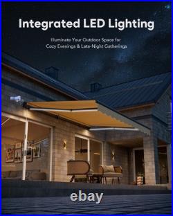 CO-Z 14 x 10 ft Beige Electric Retractable Awning with Wind Sun Sensor Remote