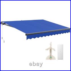CO-Z 14 x 10 ft Blue Electric Retractable Awning for Patio with Wind Sun Sensor