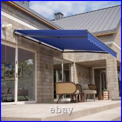 CO-Z 14 x 10 ft Blue Electric Retractable Awning for Patio with Wind Sun Sensor
