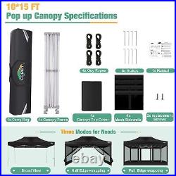 COBIZI 10'x15' Heavy Duty Canopy Outdoor Instant Party Tent Adjustable Gazebo