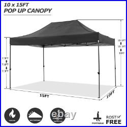 COBIZI 10'x15' Heavy Duty Pop up Canopy with 4 Sidewalls Commercial Outdoor Tent