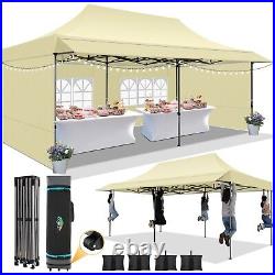 COBIZI 10'x20' Pop up Canopy with Awning Heavy Duty Outdoor Vendor Party Tent