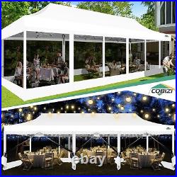 COBIZI 10'x30' Pop up Canopy Tent with 8 Sidewalls Heavy Duty Waterproof Gazebo