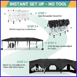 COBIZI 10'x30' Pop up Canopy with 8 Sidewalls Outdoor Commercial Instant Shelter