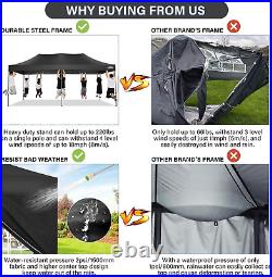 COBIZI 10X20 Pop up Canopy Tent 10X20 Canopy with 6 Sidewalls Waterproof Heavy D