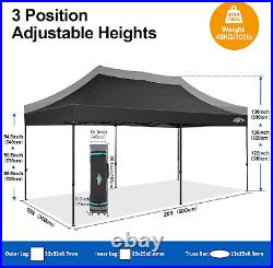 COBIZI 10X20 Pop up Canopy Tent 10X20 Canopy with 6 Sidewalls Waterproof Heavy D