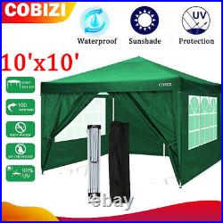 COBIZI 10x10ft Pop up Canopy Tent Instant Shelter Heavy Duty Canopy-4 Sun Wall