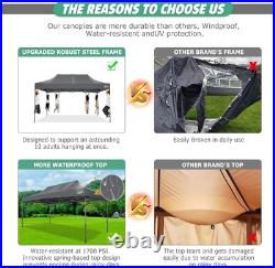 COBIZI 10x15ft Pop Up Canopy Heavy Duty Commercial Outdoor Tent with 4 Sidewall