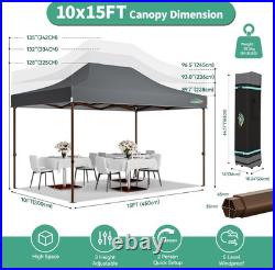 COBIZI 10x15ft Pop Up Canopy Heavy Duty Commercial Outdoor Tent with 4 Sidewall