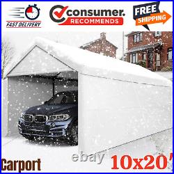 COBIZI 10x20' Carport Heavy Duty Portable Garage With Removable Sidewalls&Doors