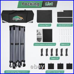 COBIZI 10x20 Pop Up Canopy Outdoor Party Tent with 6Sidewall One Push Setup Glow