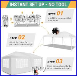 COBIZI 10x20 Pop Up Canopy Tent with Sidewalls Waterproof Commercial Gazebo NEW