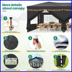 COBIZI 10x20 Pop Up Canopy Waterproof UV 50+ One Push Party Tent with 4 Sandbags