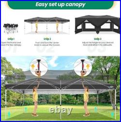 COBIZI 10x20 Pop Up Canopy Waterproof UV 50+ One Push Party Tent with 4 Sandbags
