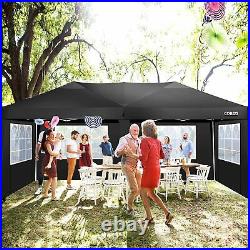 COBIZI 10x20ft Pop Up Canopy Outdoor Gazebo Wedding Party Tent with 6 Sidewalls