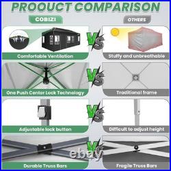 COBIZI 10x20ft Pop Up Canopy with 6 Sidewalls One Push Setup Outdoor Event Tent