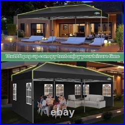 COBIZI 10x20ft Pop Up Canopy with 6 Sidewalls One Push Setup Outdoor Event Tent