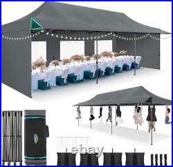 COBIZI 10x30 Pop Up Canopy with Sidewalls Heavy Duty Party Tent with Awning #NEW