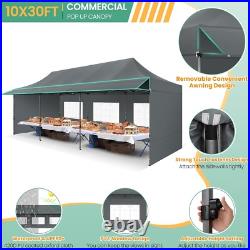 COBIZI 10x30 Pop Up Canopy with Sidewalls Heavy Duty Party Tent with Awning #NEW