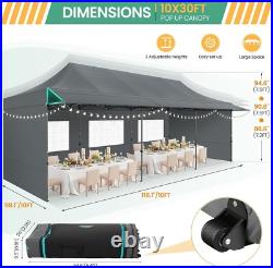 COBIZI 10x30 Pop Up Canopy with Sidewalls Heavy Duty Party Tent with Awning #NEW