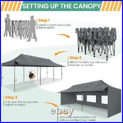 COBIZI 10x30 Pop Up Canopy with Sidewalls Heavy Duty Party Tent with Awning #NEW