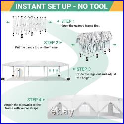 COBIZI 10x30ft Pop up Canopy with 8 Sidewalls Outdoor Commercial Instant Shelter