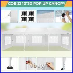 COBIZI 10x30ft Pop up Canopy with 8 Sidewalls Outdoor Commercial Instant Shelter