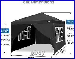 COBIZI 20'x10' Outdoor Gazebo Pop Up Canopy Tent with Sidewall&Bag Waterproof NEW