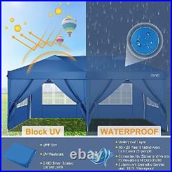 COBIZI 20'x10' Outdoor Gazebo Pop Up Canopy Tent with Sidewall&Bag Waterproof NEW©