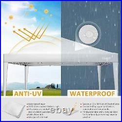 COBIZI 20'x10' Outdoor Gazebo Pop Up Canopy Tent with Sidewall&Bag Waterproof ag03