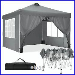 COBIZI Canopy 10'x10' Pop Up Commercial Instant Outdoor Party Folding Tent Gray