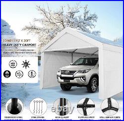 COBIZI Carport 10x20 Heavy Duty Car Canopy Garage Party Tent with Sidewalls white