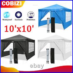 COBIZI Durable Ez Pop-up Canopy Tent 10x10 with 4 Sidewalls, Outdoor Instan+Sun