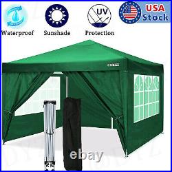 COBIZI Durable Ez Pop-up Canopy Tent 10x10 with 4Sidewalls, Outdoor Instan+Sun