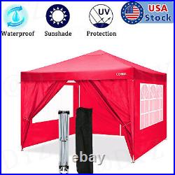 COBIZI Durable Ez Pop-up Canopy Tent 10x10 with 4Sidewalls, Outdoor Instan+Sun