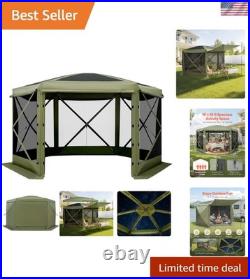 Camping Gazebo Screen Tent, 10 10ft 6 Sided Pop-up Canopy Shelter Tent with