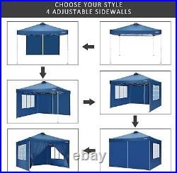 Canopy 10'x10' Gazebo Pop Up Camping Garden Tent Straight Leg #Blue 4 Sandbags