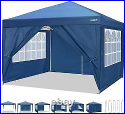 Canopy 10'x10' Heavy Duty Folding Gazebo Wedding Party Tent with Carry Bag#Blue