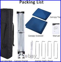 Canopy 10'x10' Heavy Duty Folding Gazebo Wedding Party Tent with Carry Bag#Blue