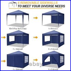 Canopy 10'x10' Pop up Heavy Duty Instant Shelter Commercial Tent with Sidewalls