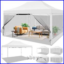 Canopy 10'x15' Heavy Duty Pop Up Gazebo with Mosquito Netting Mesh Screen Tent#