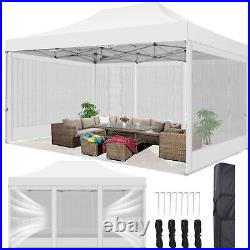 Canopy 10'x15' Heavy Duty Pop Up Gazebo with Mosquito Netting Mesh Screen Tent#