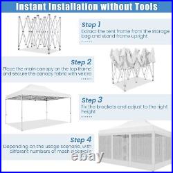 Canopy 10'x15' Heavy Duty Pop Up Gazebo with Mosquito Netting Mesh Screen Tent#