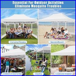 Canopy 10'x15' Heavy Duty Pop Up Gazebo with Mosquito Netting Mesh Screen Tent#