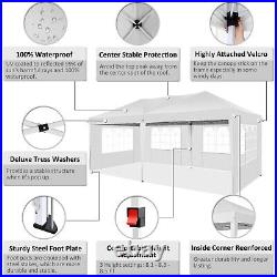 Canopy 10'x20' Camping Event Tent Pop Up Gazebo Instant Carport Sunshade White