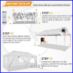 Canopy 10'x20' EZ Pop-UP Wedding Party Tent Waterproof Gazebo Heavy Duty Outdoor