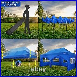 Canopy 10'x20' Heavy Duty Gazebo Pop Up Waterproof Outdoor Tent with Roller Bag