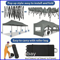 Canopy 10'x30' Heavy Duty Pop Up Tent Outdoor Commercial Gazebo Instant Shelter