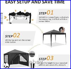 Canopy 10x10 EZ Pop Up Tent Gazebo Outdoor Heavy Duty Pavilion for Camping BBQ