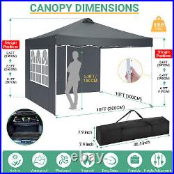 Canopy 10x10'' Gazebo Pop Up Commercial Patio Tent Heavy Duty Instant Sheleter